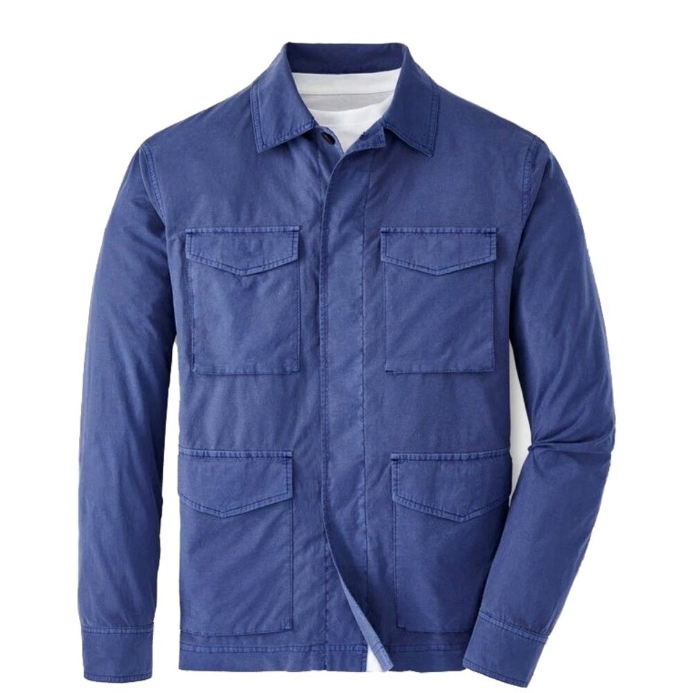 NWT PETER MILLAR Men's Atlantic Blue Summer Safari Chore Coat Jacket XL